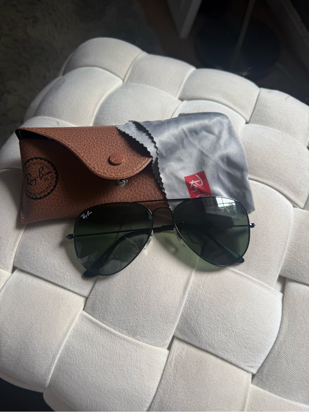 Ray-Ban Aviator Sunglasses - , Black Frame, 58mm